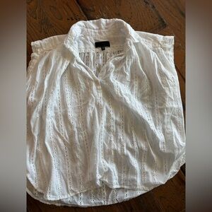 Nili Lotan white cotton eyelet shirt